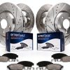Detroit Axle Brake Rotors and Pads Kit for Lexus LX570-0