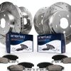 Brake Rotors and Pads Detroit Axle Front Rear Kit-0