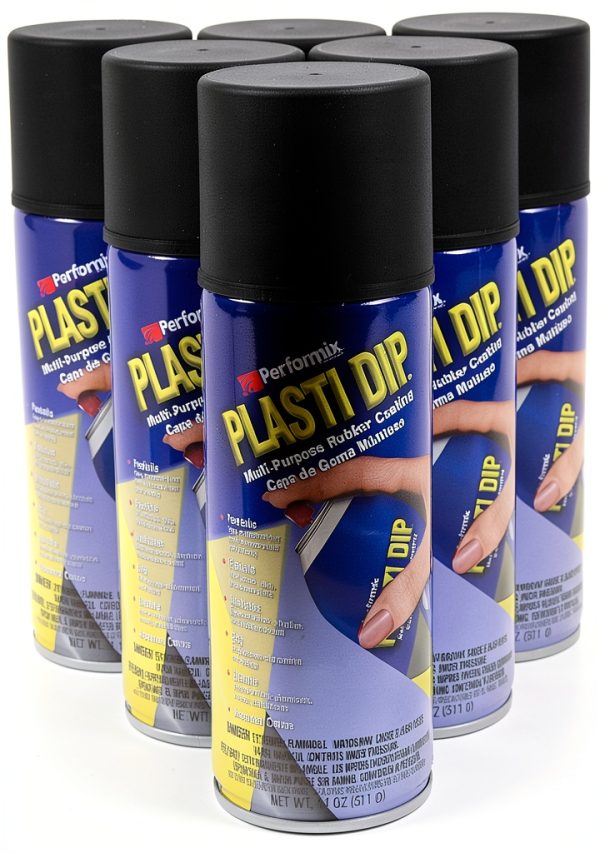 Plasti Dip Satin Black Spray Paint 6 Can Crack Resistant Waterproof-0