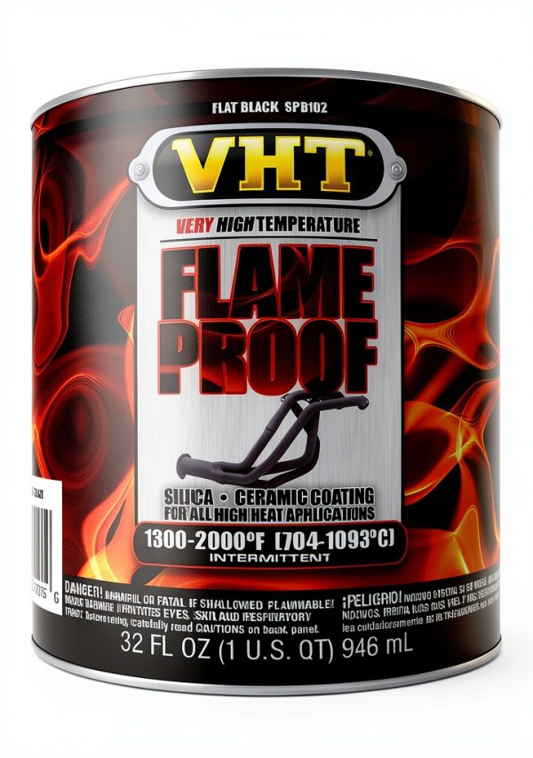 VHT Flameproof Spray Paint 32 Fl Oz Flat Black High Heat Coating-0