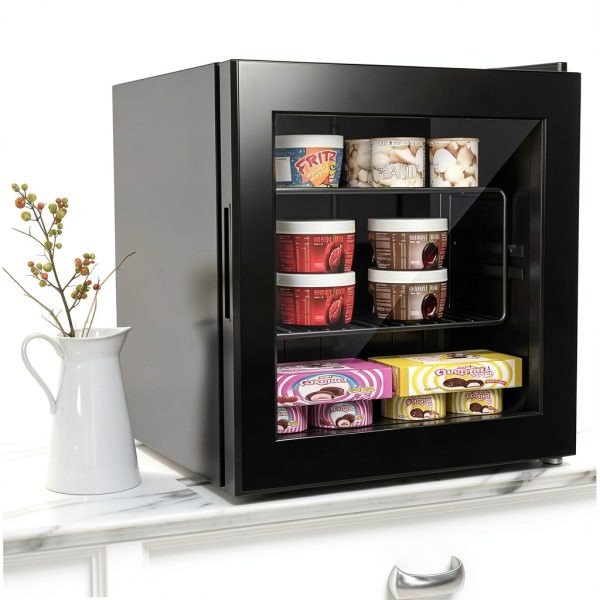 Mini Freezer WATOOR 1.1 Cu Ft Display with LED Light and 2 Shelves-4