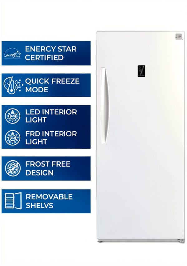 Kenmore 14 Cu Ft Upright Freezer Refrigerator Garage Ready White-4