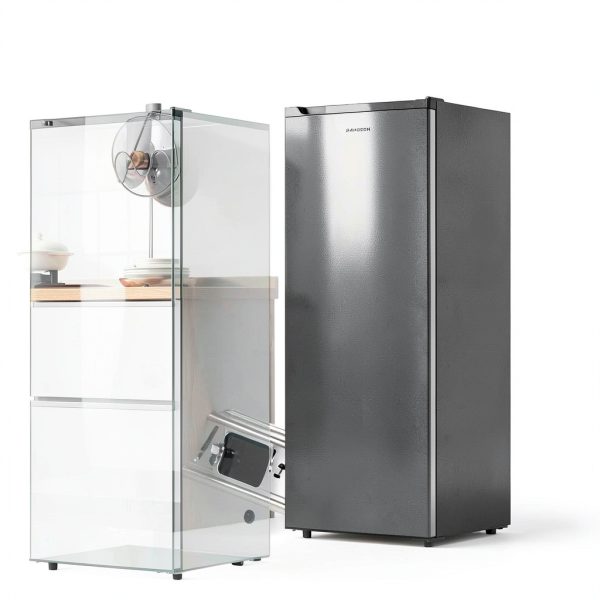 Upright Freezer BANGSON 6.5 Cu.ft Silver Standup with Reversible Door-6