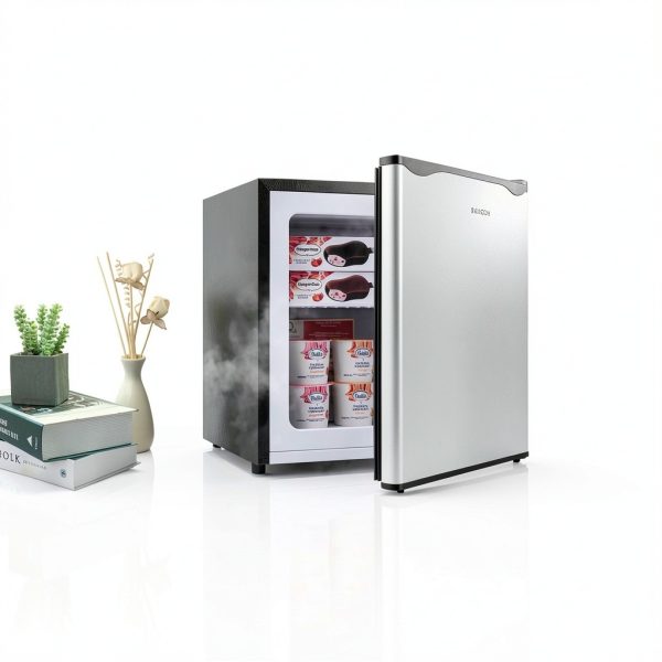 BANGSON Upright Freezer,1.1Cu.ft Mini Freezer with Removable Shelf, Single Door Compact Freezer for Home, Kitchen, Office, Apartment(Silver)-5