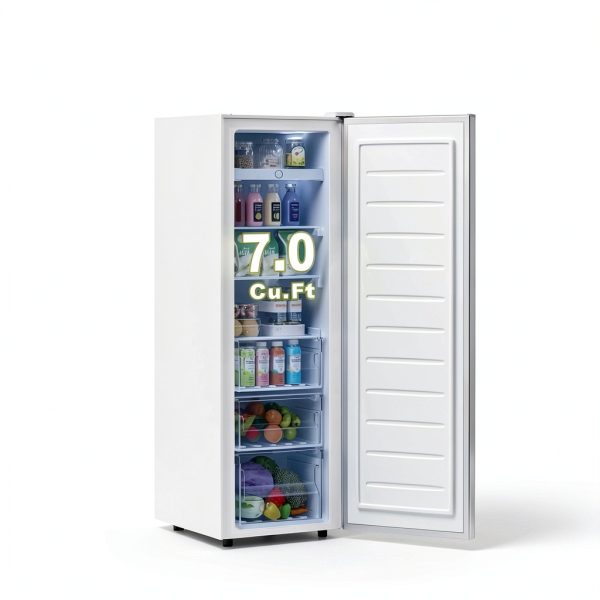 Upright Freezer BANGSON 7 cu ft White Convertible Stand Up Freezer-2