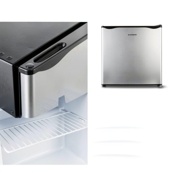 BANGSON Upright Freezer,1.1Cu.ft Mini Freezer with Removable Shelf, Single Door Compact Freezer for Home, Kitchen, Office, Apartment(Silver)-2